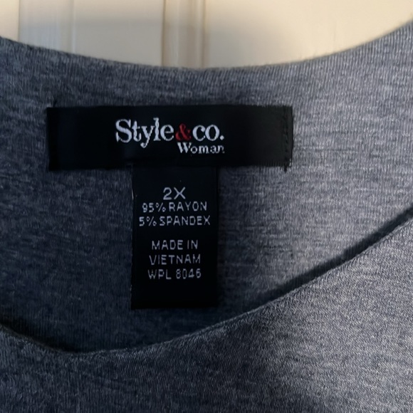 NWT style & Co grey 2x tiered dress. Soft fabric, well-made. Clean home - Picture 3 of 5